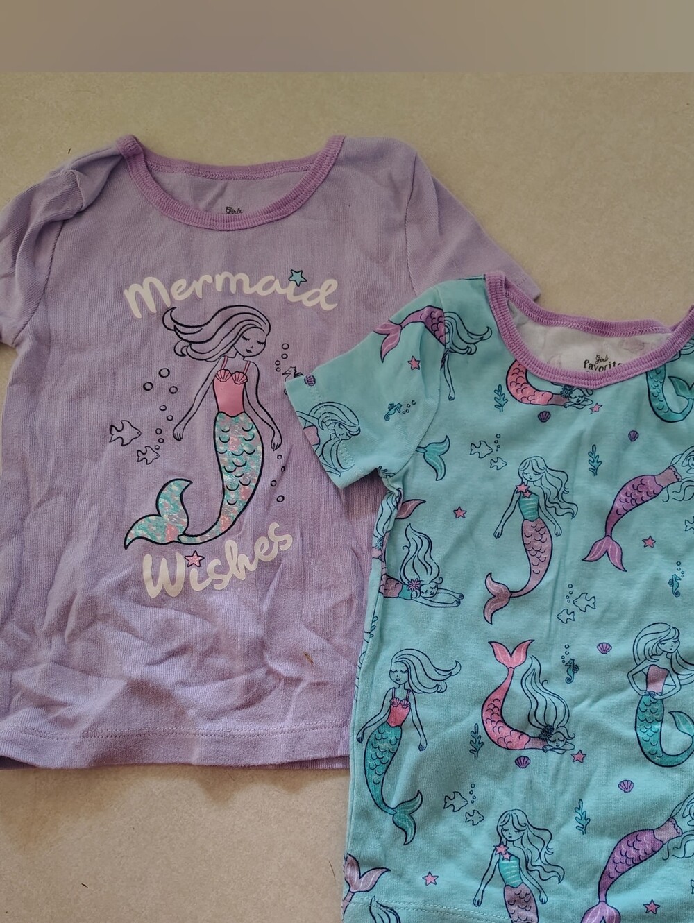 Like New Mermaid Pajama 2t Shirts Set Of Two